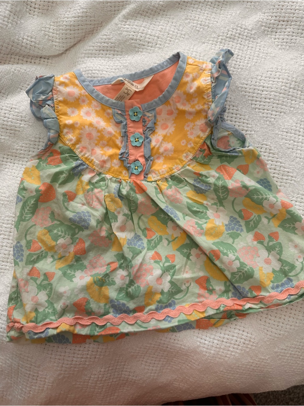 Matilda Jane Yellow & Mint Floral Ruffle Baby Top